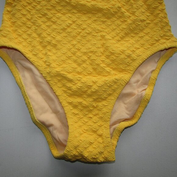 MODA International Yellow Textured 1 Piece Swimsuit - Sz 8B - NEW - Picture 5 of 10
